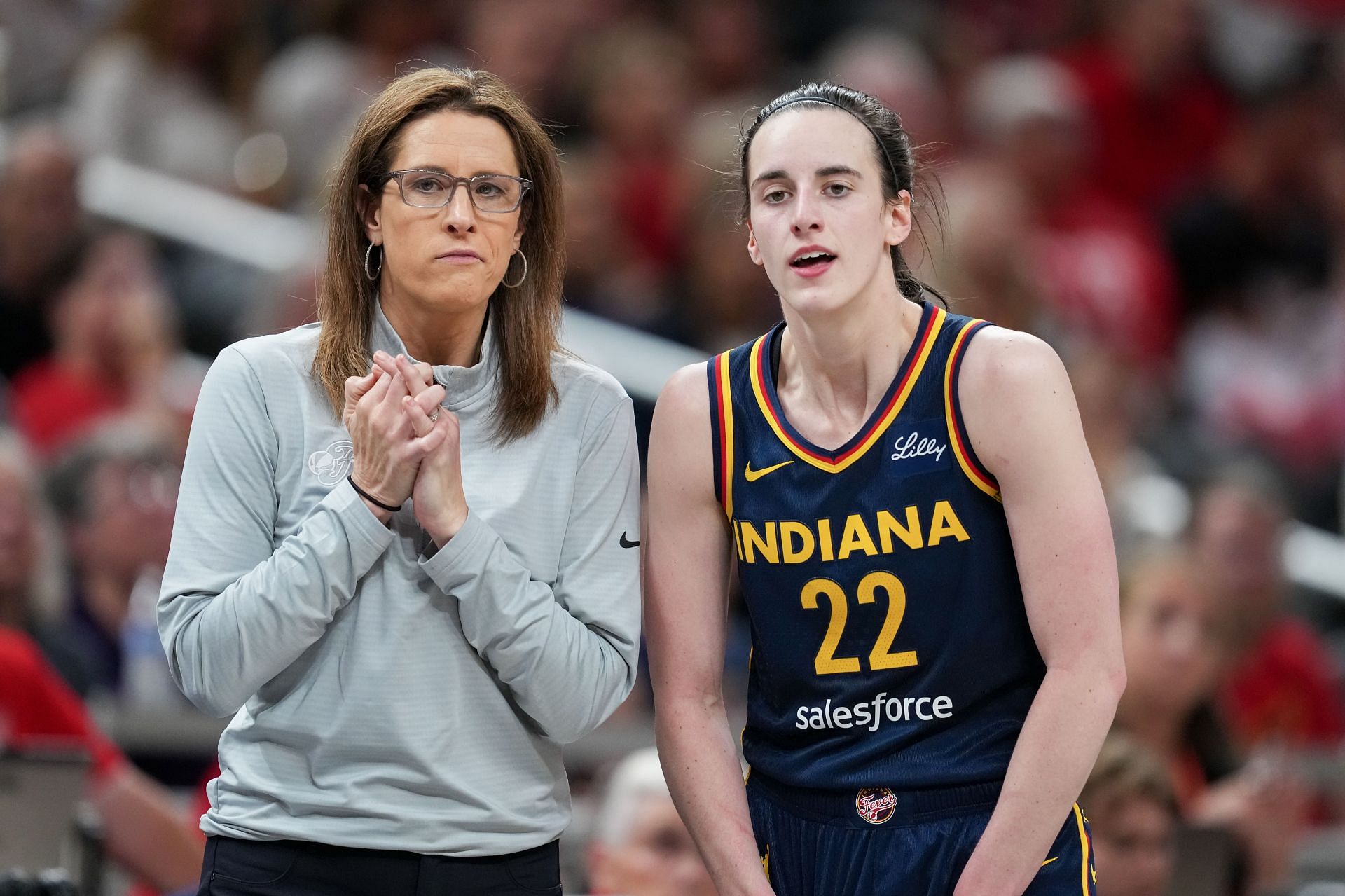 Stephanie White provides an update on Caitlin Clark's injury. (Photo: GETTY)
